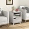 Costway 1/2 PCS Nightstand Sofa Side End Table with Storage Shelf & Drawer Space-Saving White